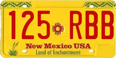 NM license plate 125RBB