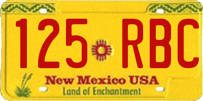 NM license plate 125RBC