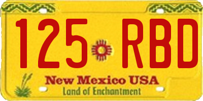NM license plate 125RBD