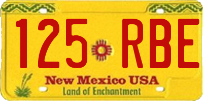 NM license plate 125RBE