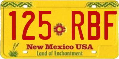 NM license plate 125RBF