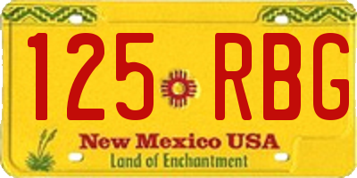 NM license plate 125RBG