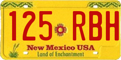 NM license plate 125RBH