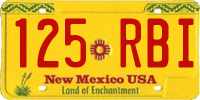 NM license plate 125RBI