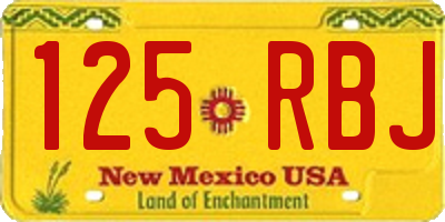 NM license plate 125RBJ