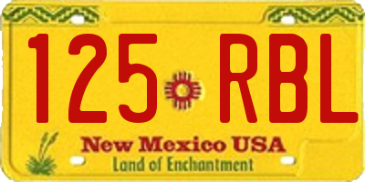 NM license plate 125RBL