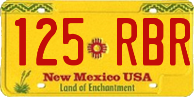 NM license plate 125RBR