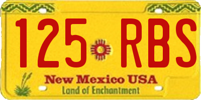 NM license plate 125RBS