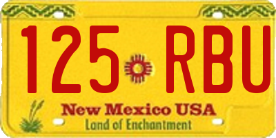 NM license plate 125RBU