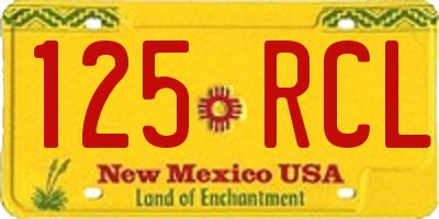 NM license plate 125RCL