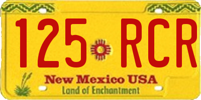 NM license plate 125RCR