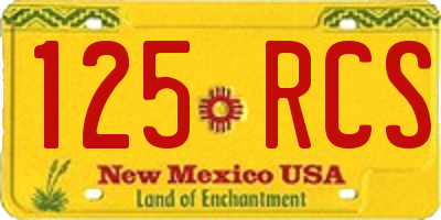 NM license plate 125RCS