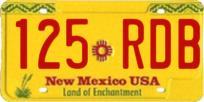 NM license plate 125RDB