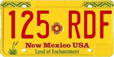 NM license plate 125RDF