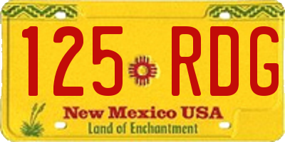 NM license plate 125RDG