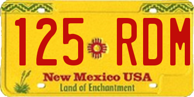 NM license plate 125RDM