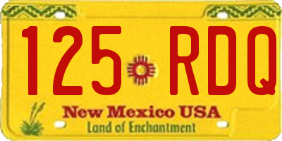 NM license plate 125RDQ