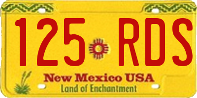 NM license plate 125RDS
