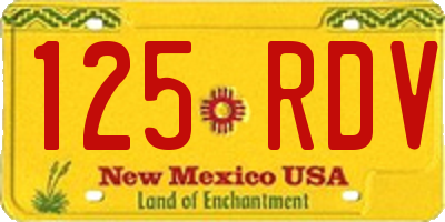 NM license plate 125RDV