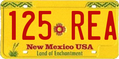 NM license plate 125REA