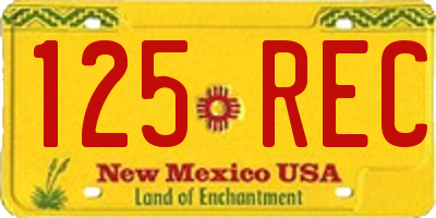 NM license plate 125REC