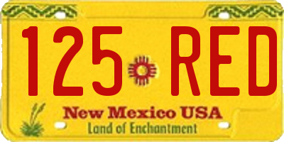NM license plate 125RED