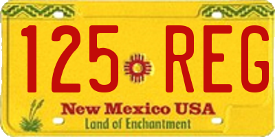 NM license plate 125REG