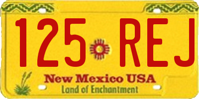 NM license plate 125REJ