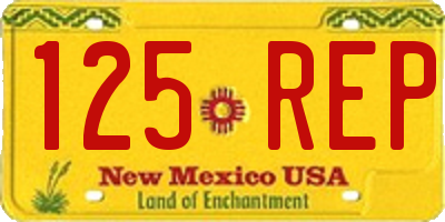 NM license plate 125REP