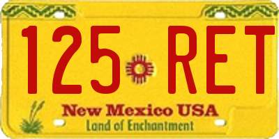 NM license plate 125RET