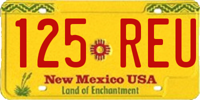 NM license plate 125REU
