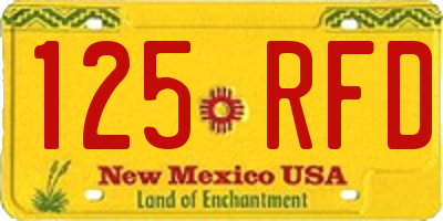 NM license plate 125RFD