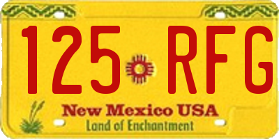 NM license plate 125RFG
