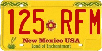 NM license plate 125RFM