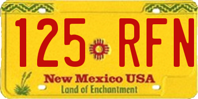 NM license plate 125RFN