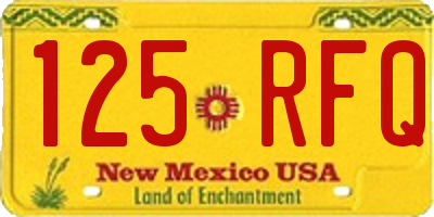 NM license plate 125RFQ