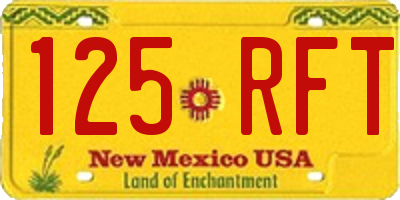 NM license plate 125RFT