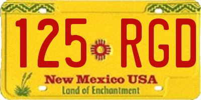 NM license plate 125RGD