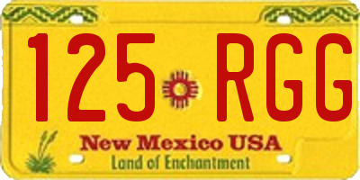 NM license plate 125RGG
