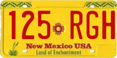 NM license plate 125RGH