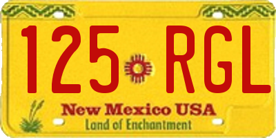 NM license plate 125RGL