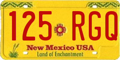 NM license plate 125RGQ