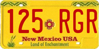 NM license plate 125RGR