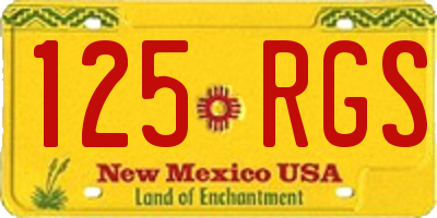 NM license plate 125RGS