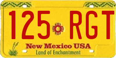 NM license plate 125RGT