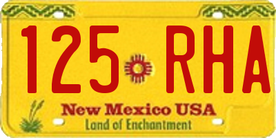NM license plate 125RHA