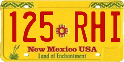 NM license plate 125RHI