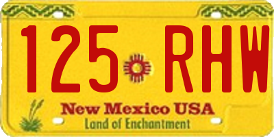 NM license plate 125RHW