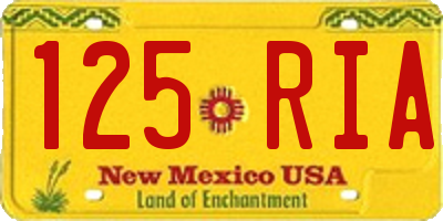 NM license plate 125RIA