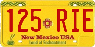 NM license plate 125RIE